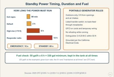Lesson diagram: Standby Power, Generators and Back-Feed