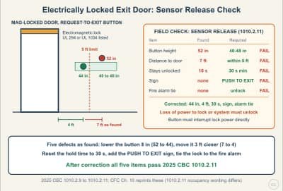 Lesson diagram: Electrically Locked Egress Doors: Hardware Release and Sensor Release