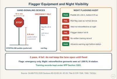 Lesson diagram: Flagger Equipment, Signals and Night Visibility