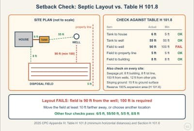 Lesson diagram: Setback Distances: Reading Table H 101.8
